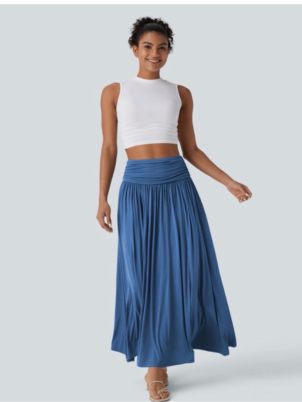 NWT and original packaging Halara High Waisted Ruched Flowy Maxi Casual Skirt
